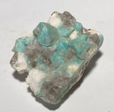 Amazonite crystal with smoky quartz